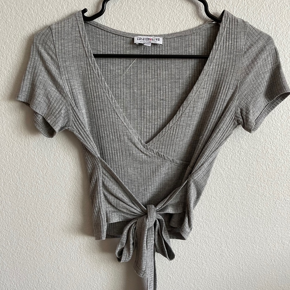 Grey Fashion Nova Crop Top